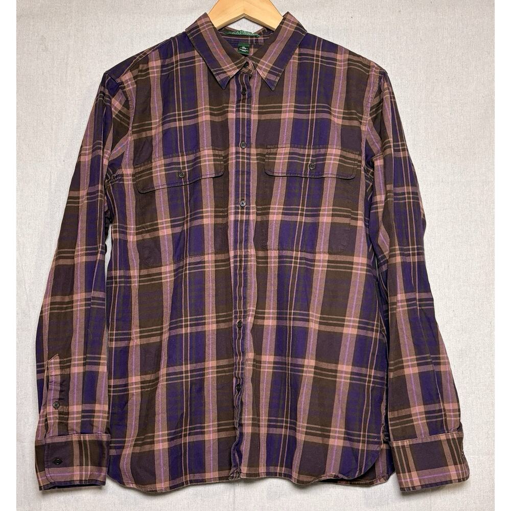 Lauren Ralph Lauren LRL Plaid Blouse Shirt Womens Sz XL Button Up‎ Preppy